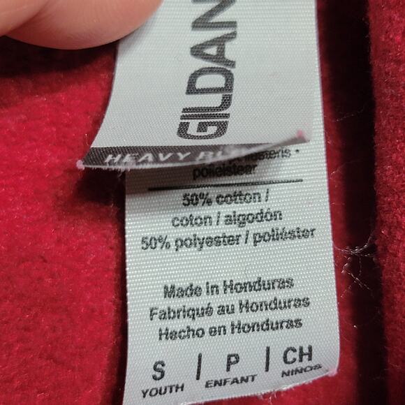 Wednesday LS Burgundy Youth Hoodie (Gildan) - Size Y Small - Picture 4 of 6